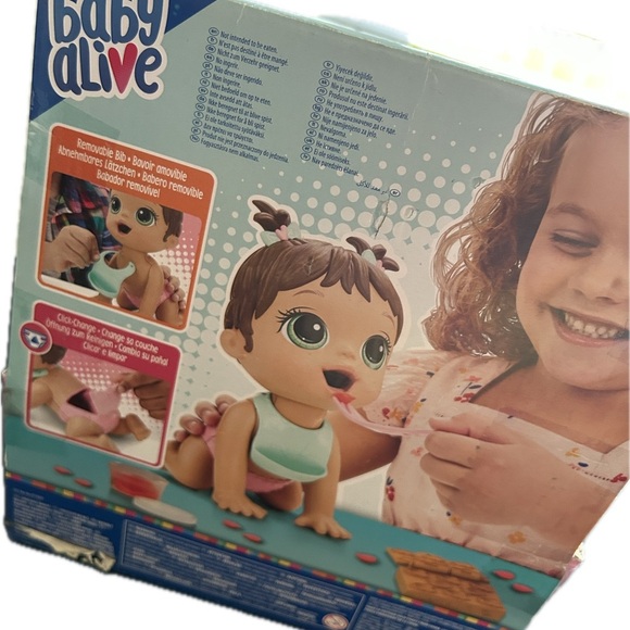 Baby Alive Crawling Lil Snacks Doll with Cute Eyes, Brown Hair - Eats & Poops - Picture 3 of 5